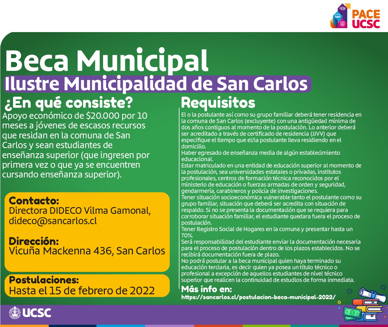 Beca Municipalidad San Carlos 2022 PACE UCSC
